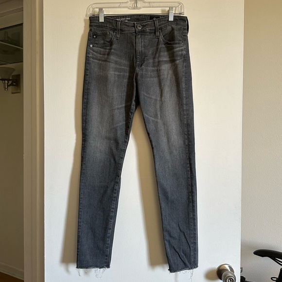Ag Adriano Goldschmied Denim - AG Adriano Goldschmied Light Gray Farrah High Rise Skinny Ankle Jeans size 28R